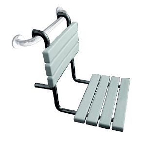 Shower Seat 44 x 50 cm, Silver/White