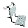 Shower Seat 44 x 50 cm, Silver/White