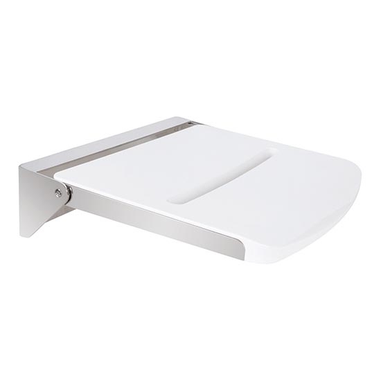 Shower Seat 46.2 x 12 cm Silver/White