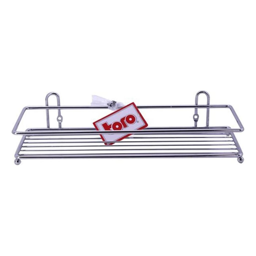 Shower wall shelf 10x30 cm shiny chrome