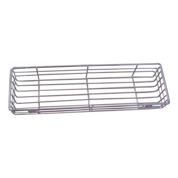 Shower wall shelf 12x40 cm shiny chrome