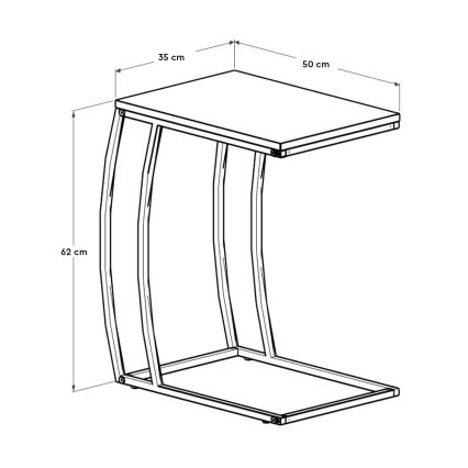 Side table 65x35 cm black