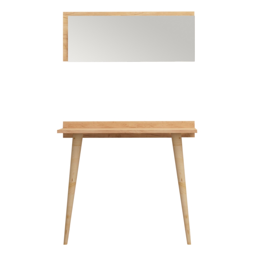 Side table BANAVENTO 84x80 cm +wall mirror 30x80 cm beige