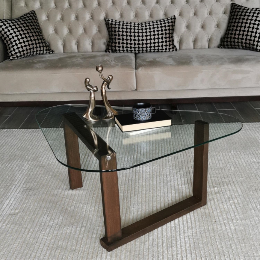 Side table CAM 41x96 cm brown/clear