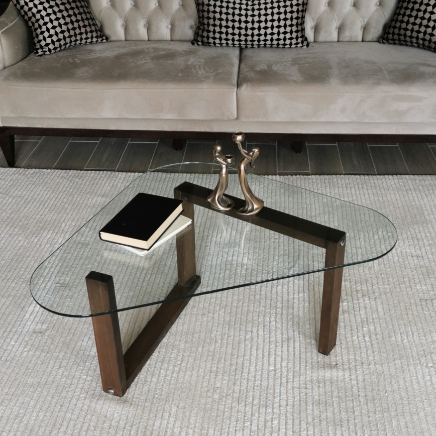 Side table CAM 41x96 cm brown/clear