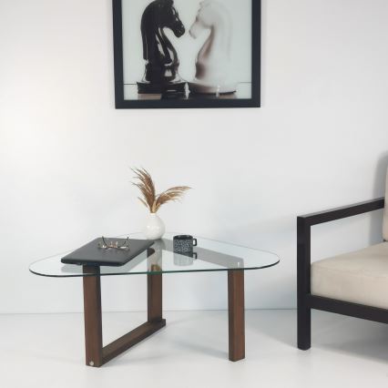 Side table CAM 41x96 cm brown/clear