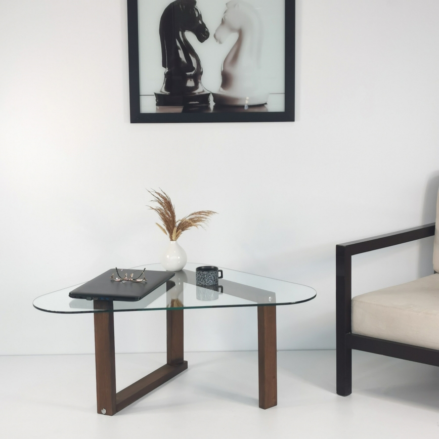 Side table CAM 41x96 cm brown/clear