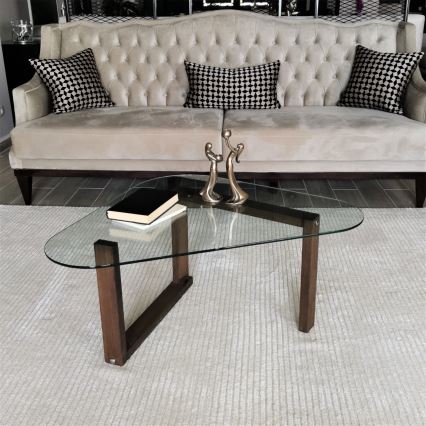 Side table CAM 41x96 cm brown/clear