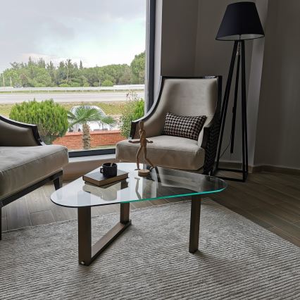 Side table CAM 41x96 cm brown/clear