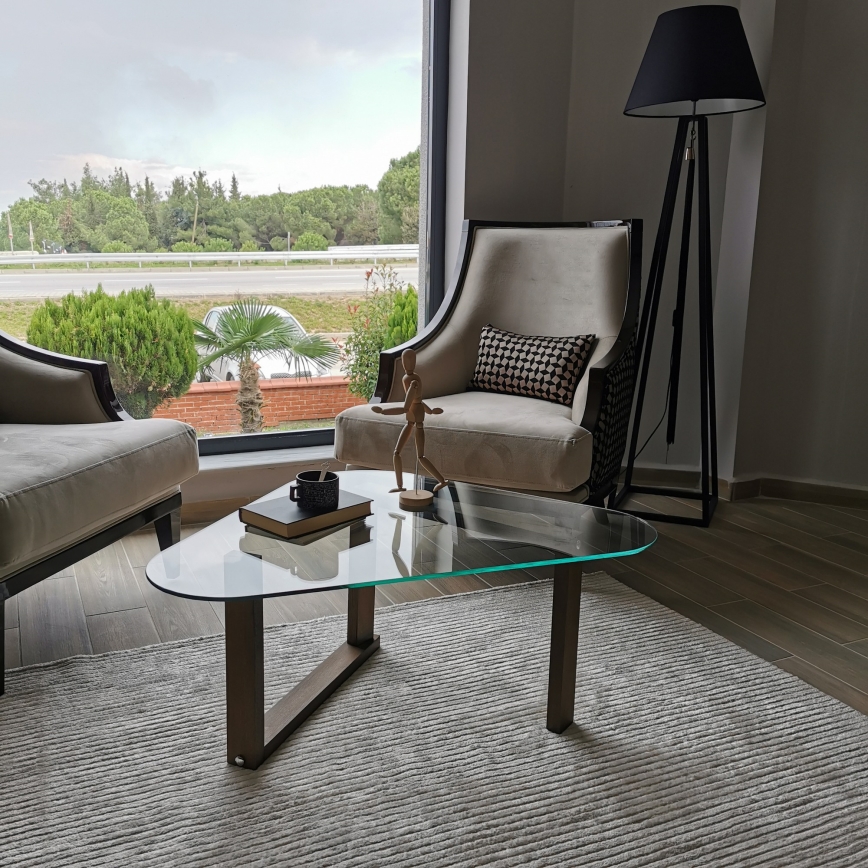 Side table CAM 41x96 cm brown/clear