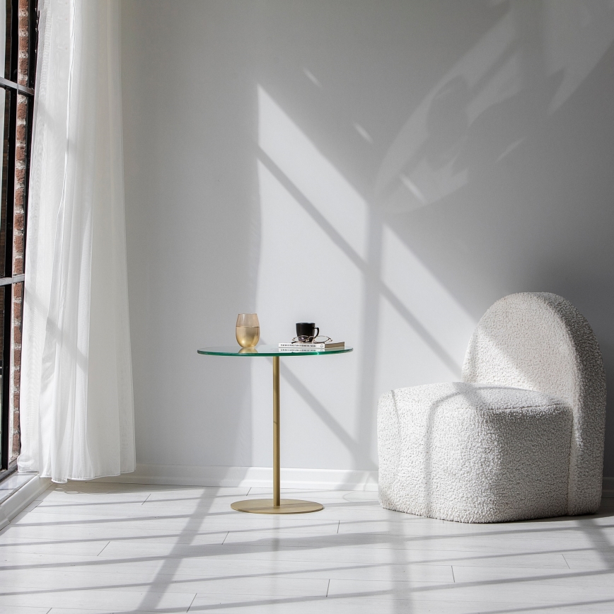 Side table CHILL 50x50 cm gold/clear