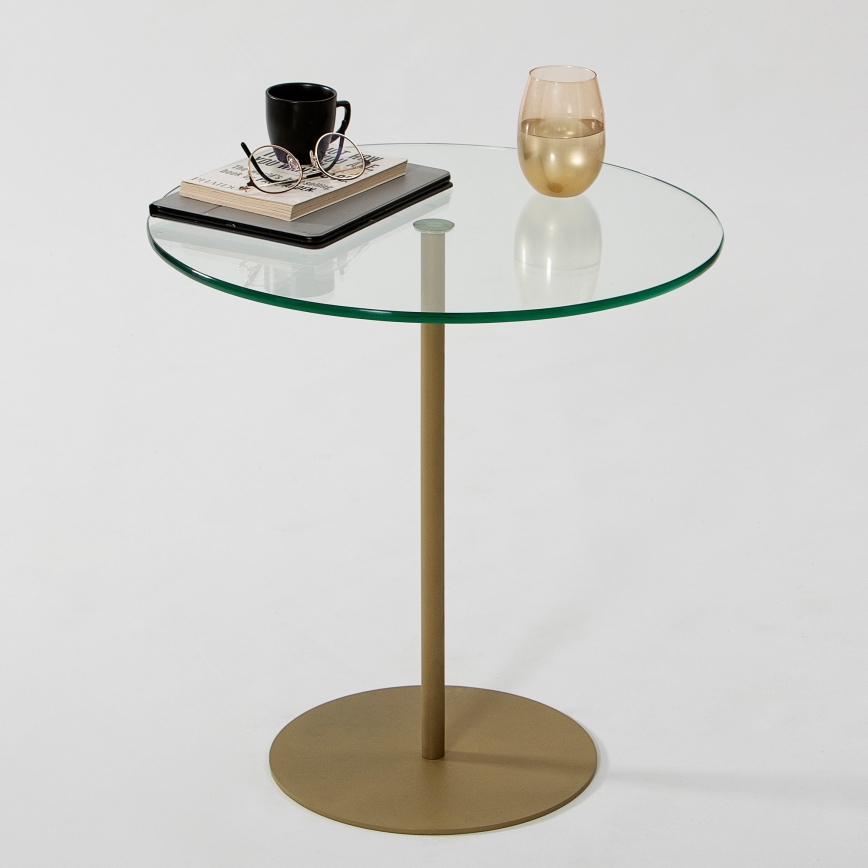 Side table CHILL 50x50 cm gold/clear