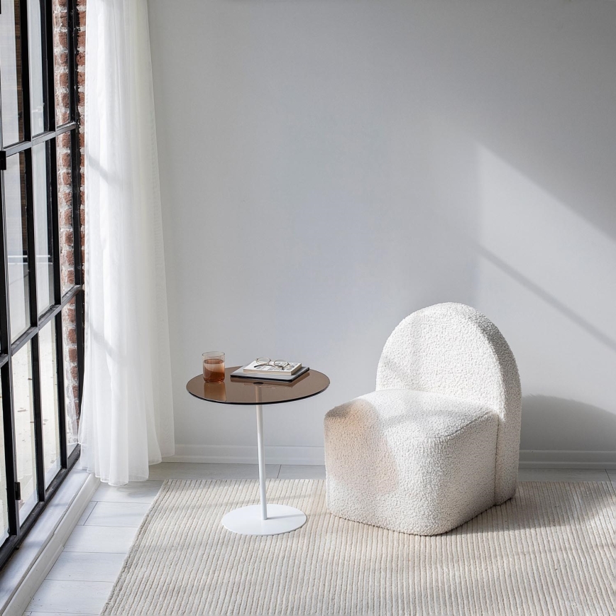 Side table CHILL 50x50 cm white/bronze