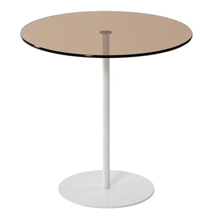 Side table CHILL 50x50 cm white/bronze