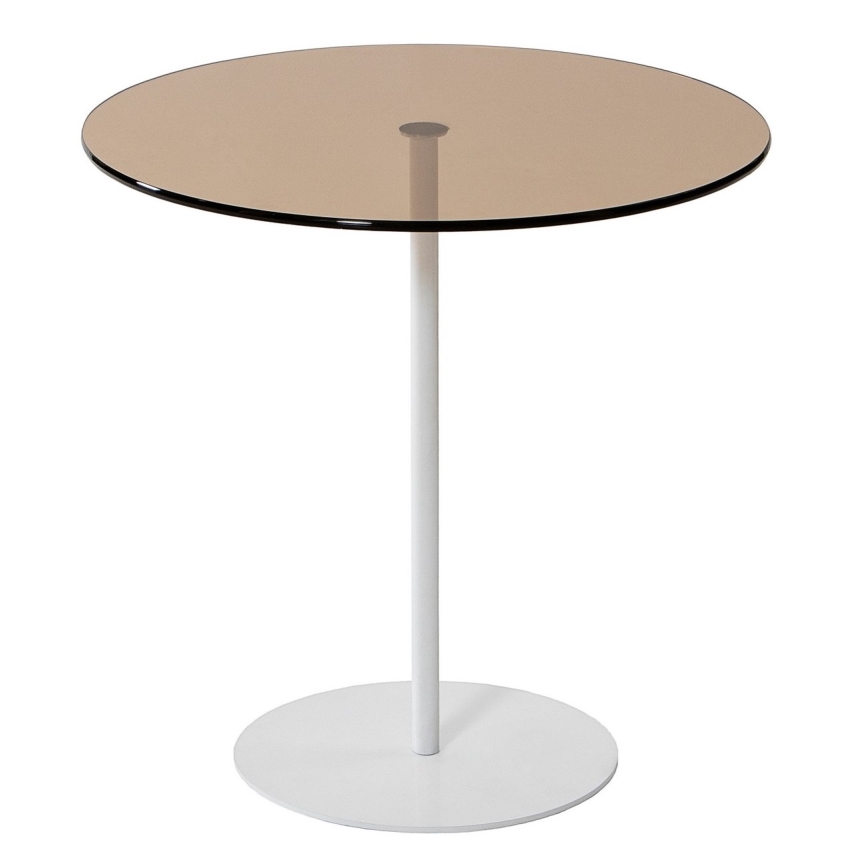 Side table CHILL 50x50 cm white/bronze