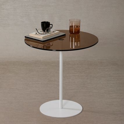 Side table CHILL 50x50 cm white/bronze