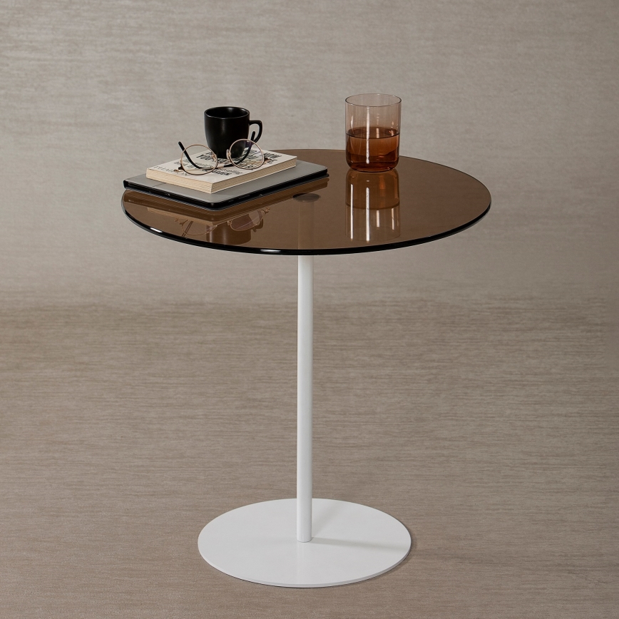 Side table CHILL 50x50 cm white/bronze