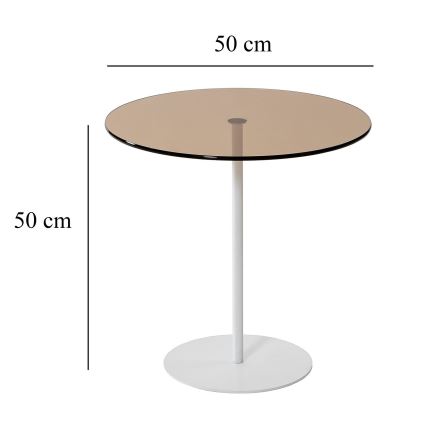 Side table CHILL 50x50 cm white/bronze