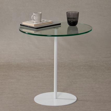 Side table CHILL 50x50 cm white/clear