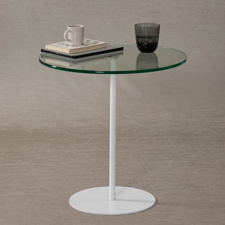 Side table CHILL 50x50 cm white/clear