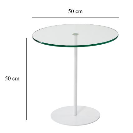 Side table CHILL 50x50 cm white/clear