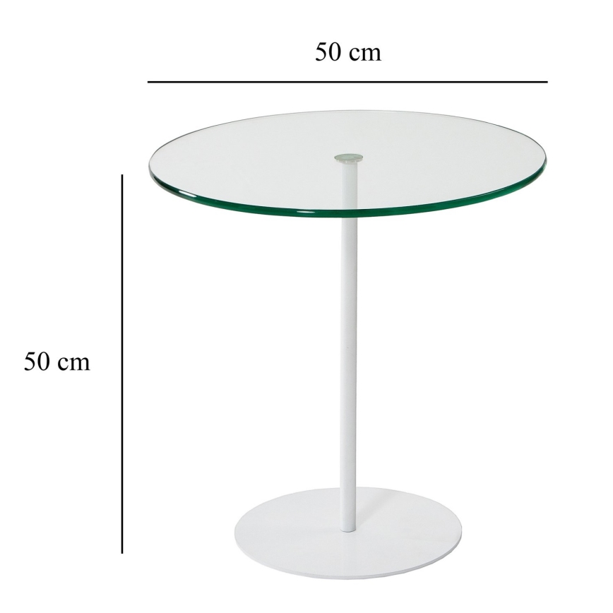 Side table CHILL 50x50 cm white/clear