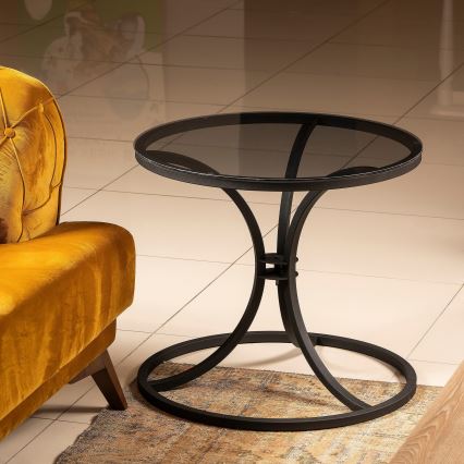 Side table CORLEAONE 57,8x60 cm black