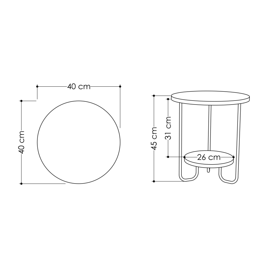 Side table CORRO 45x40 cm brown