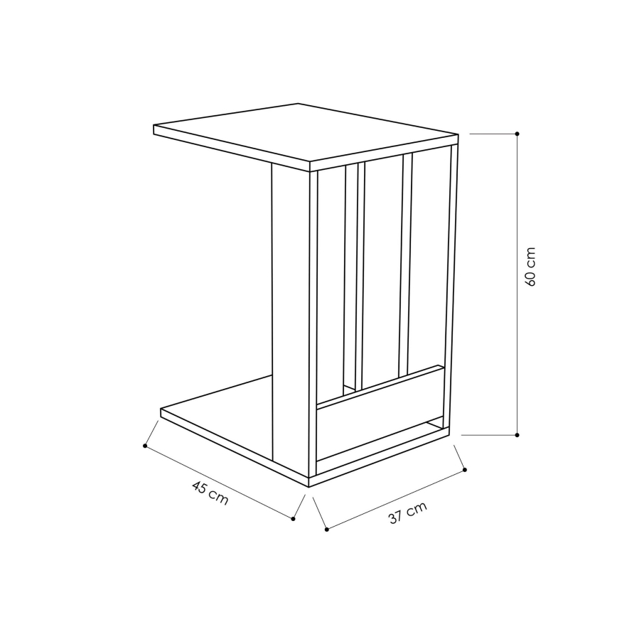 Side table EDI 60x37 cm white