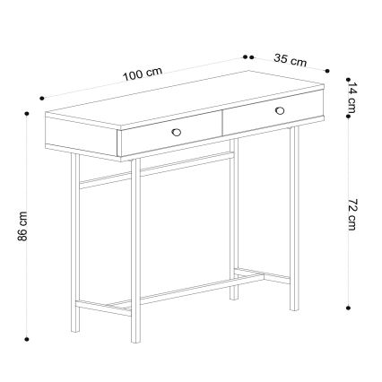 Side table ESTA 86x100 cm brown