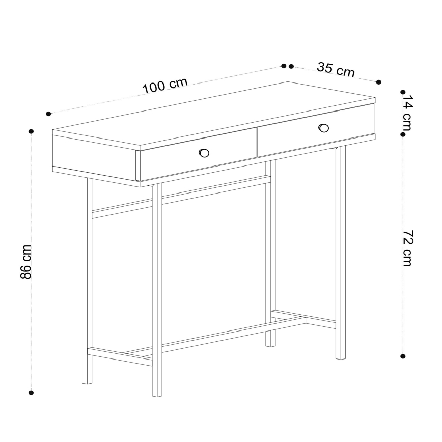 Side table ESTA 86x100 cm brown