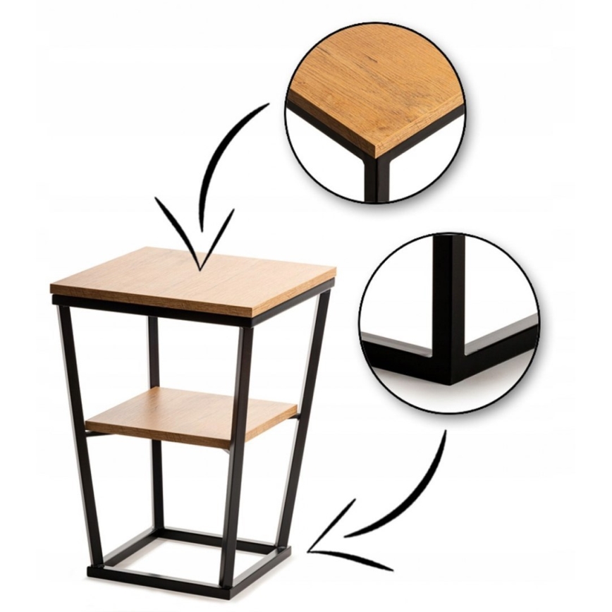 Side table EXPAND 57x40 cm black/brown