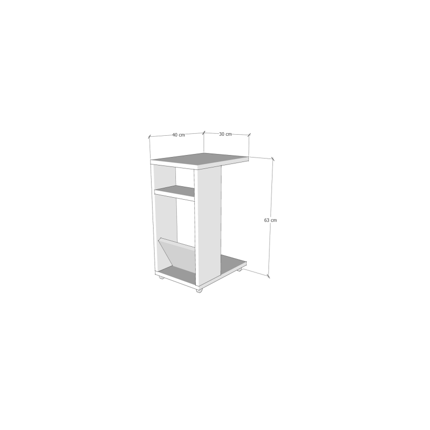 Side table FILINTA 63x40 cm white