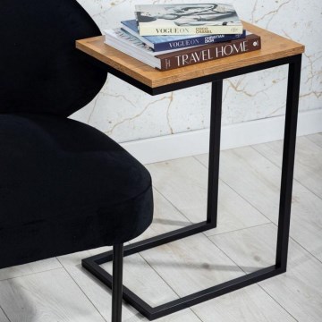 Side table HELPER 57x40 cm black/brown