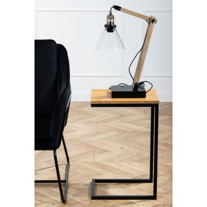 Side table HELPER 57x40 cm black/brown