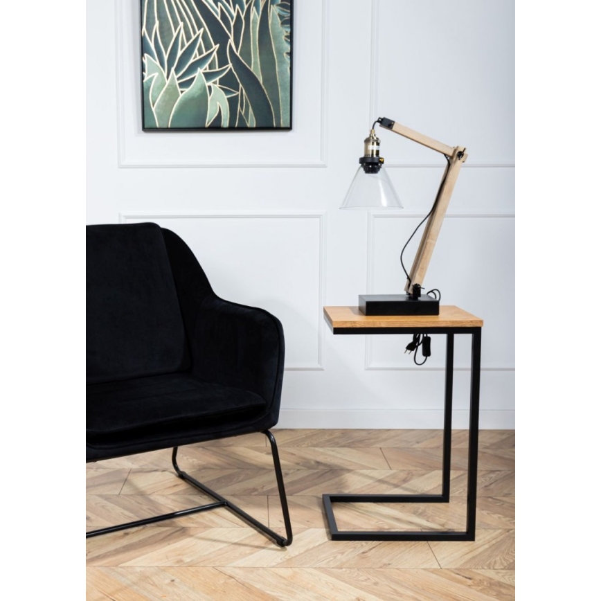 Side table HELPER 57x40 cm black/brown