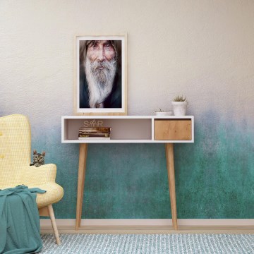 Side table KIOGI 94x100 cm white/beige