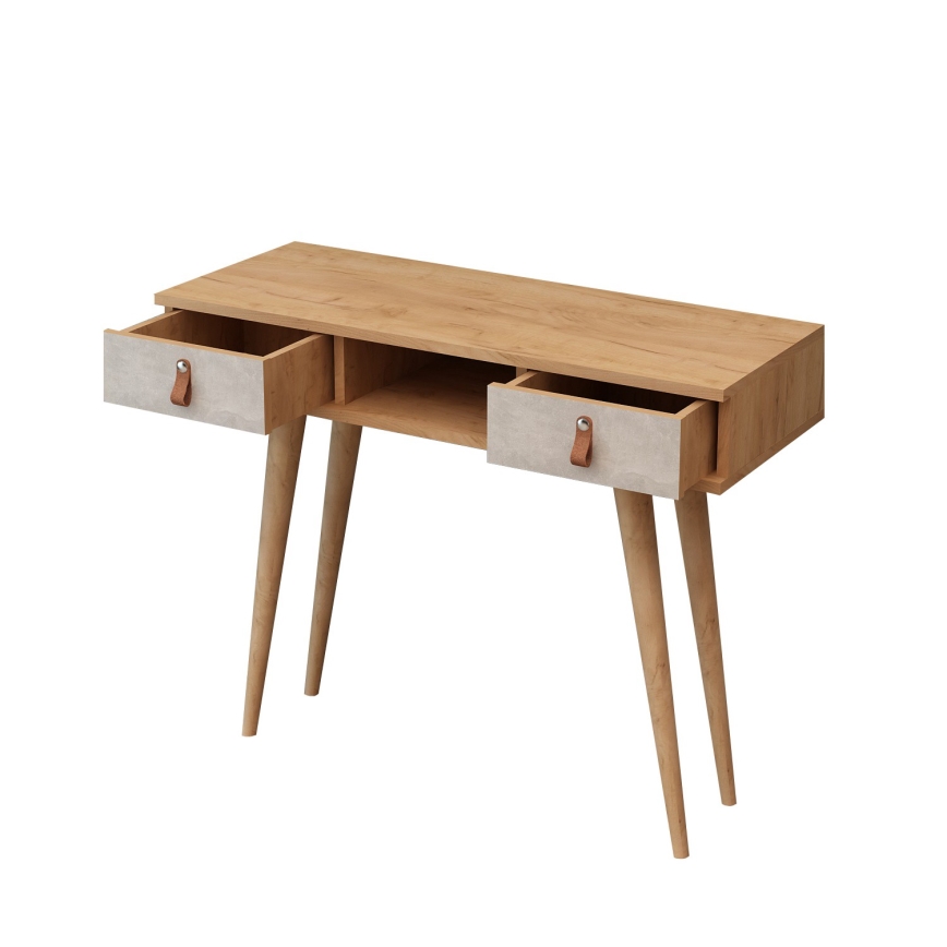Side table LAWEN 88x100 cm beige/grey