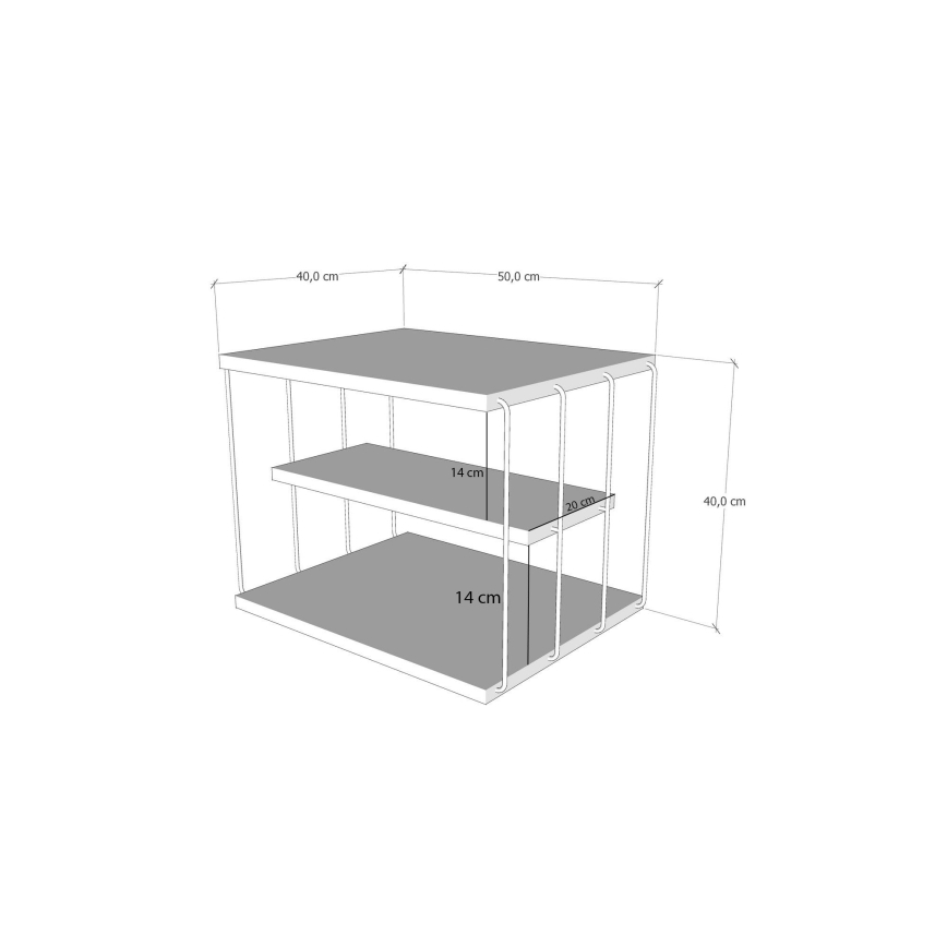 Side table LIFON 40x50 cm anthracite
