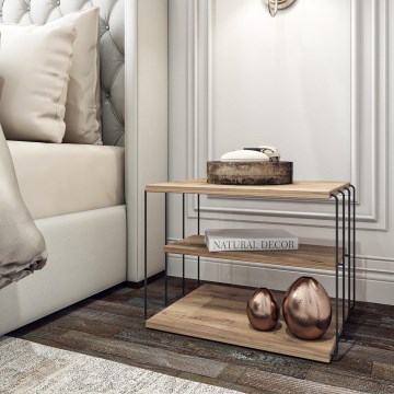 Side table LIFON 40x50 cm brown/black
