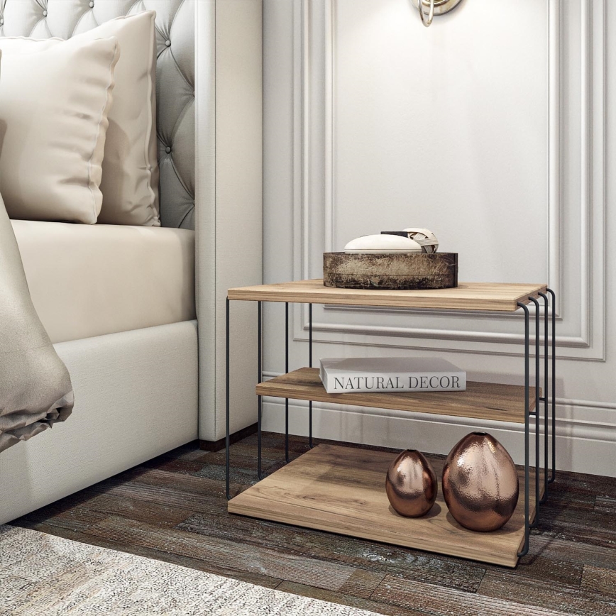 Side table LIFON 40x50 cm brown/black