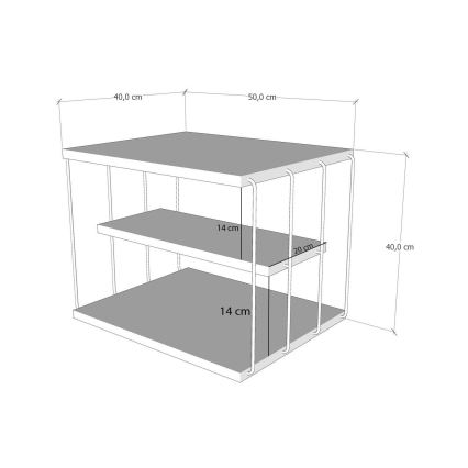 Side table LIFON 40x50 cm brown/black