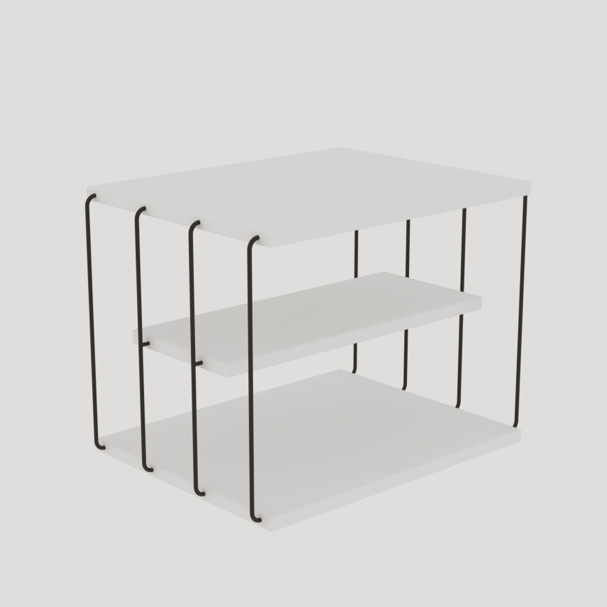 Side table LIFON 40x50 cm white/black