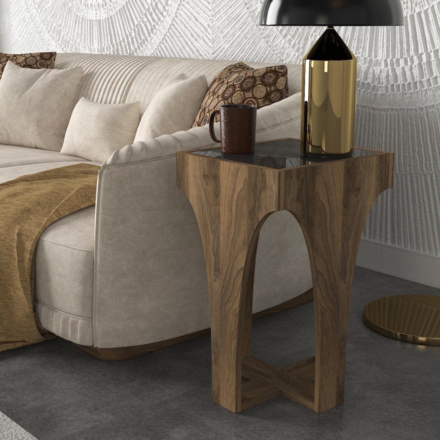 Side table LITUS 58x37 cm brown