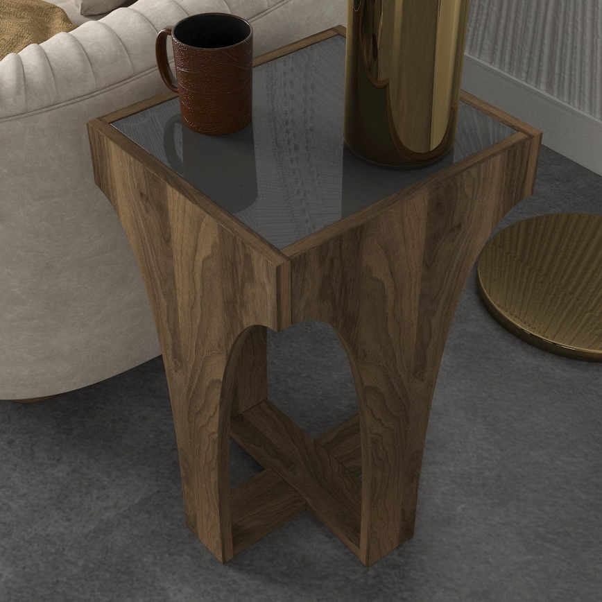 Side table LITUS 58x37 cm brown