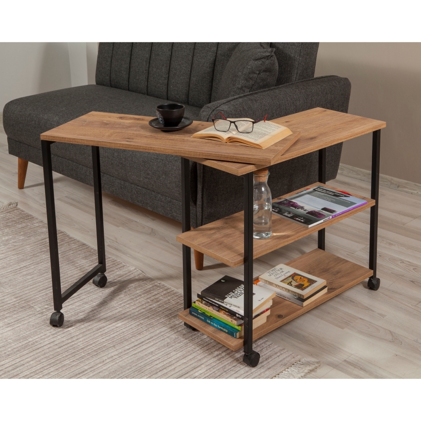 Side table MELIN 63x70 cm brown/black