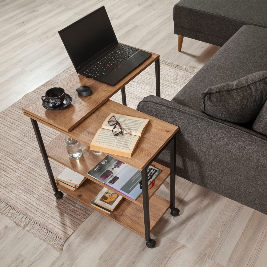Side table MELIN 63x70 cm brown/black