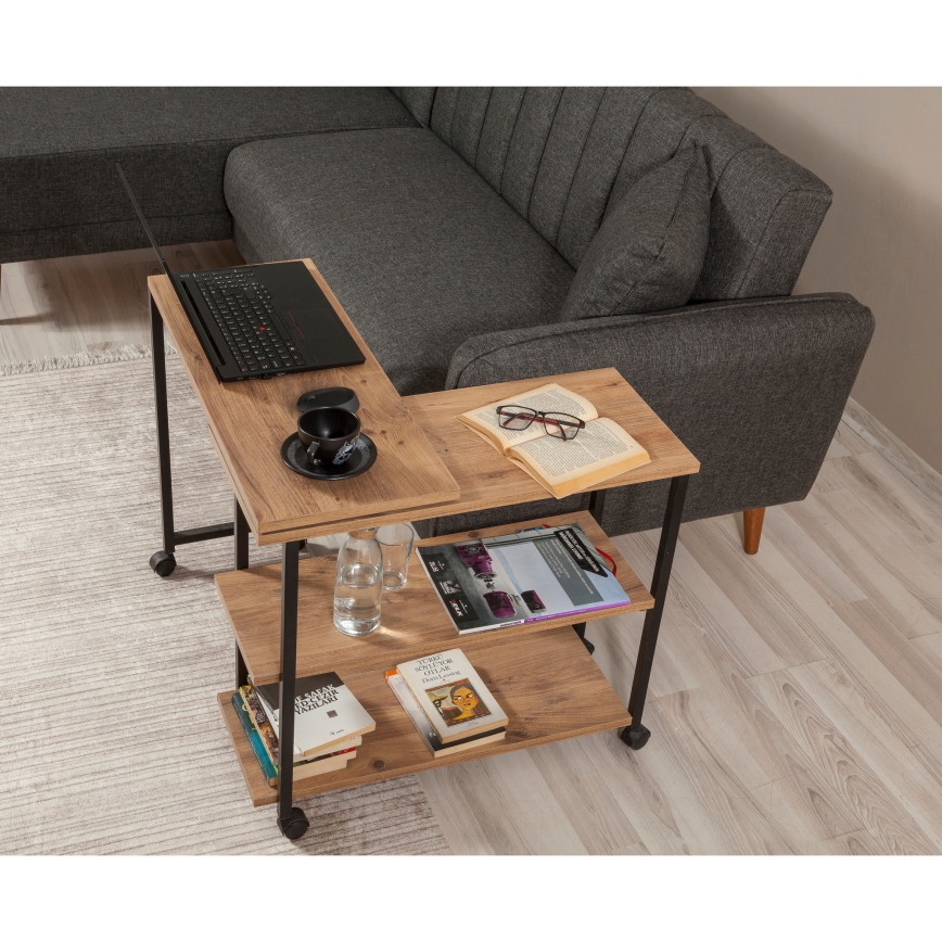 Side table MELIN 63x70 cm brown/black