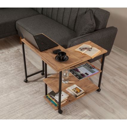 Side table MELIN 63x70 cm brown/black