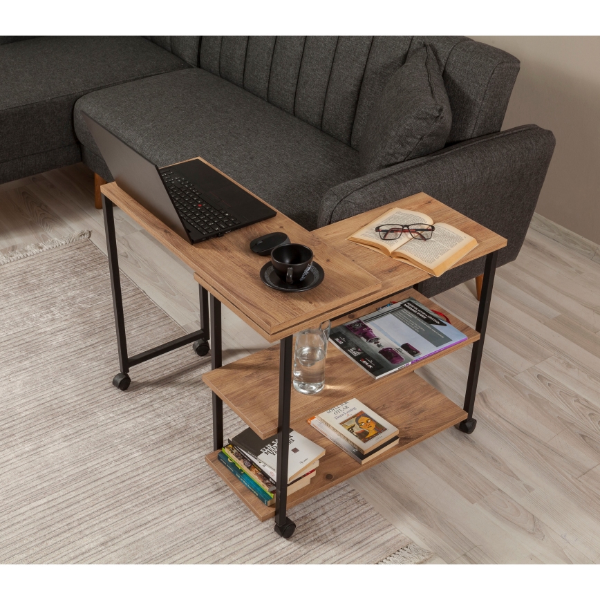 Side table MELIN 63x70 cm brown/black
